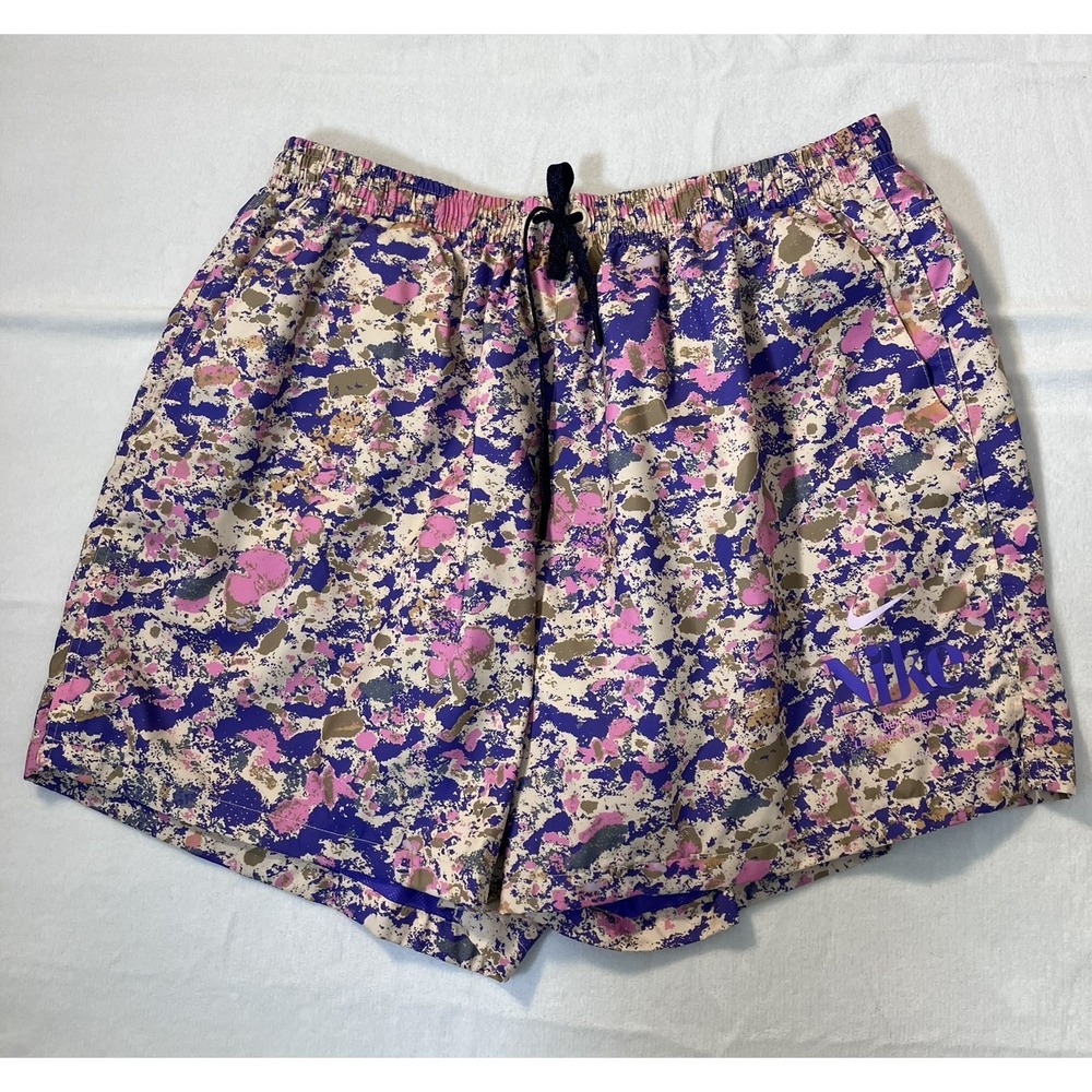 Nike Trek Division Woven Flow Splatter Print Lined Shorts Purple 3XL DR9970-550